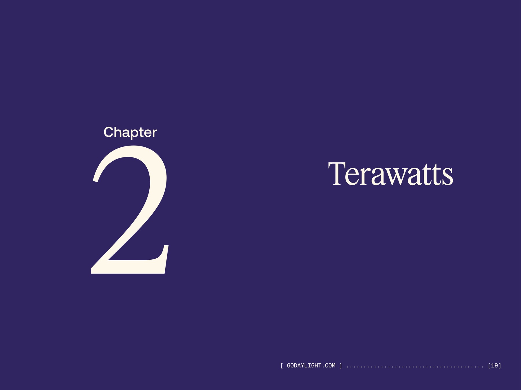 Chapter 2 — Terawatts