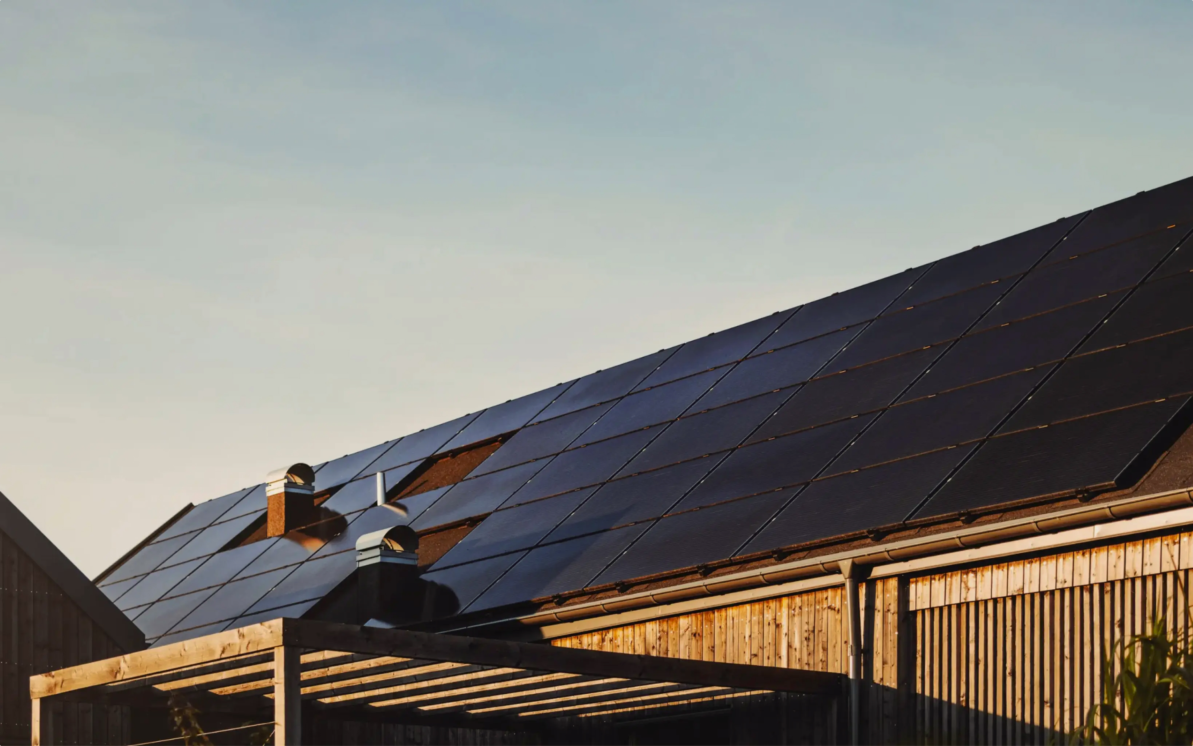 Solar panels on a rooftop