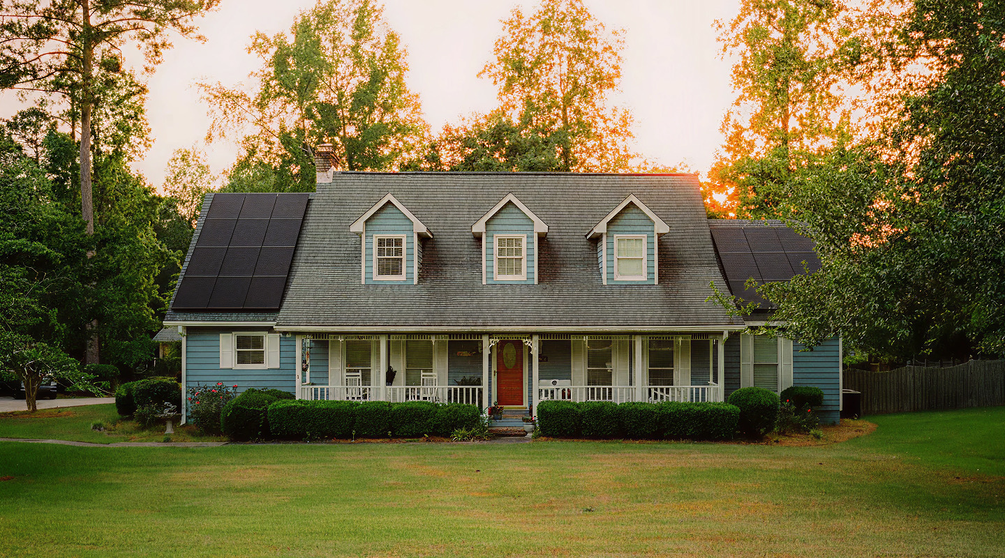 Home with solar panels